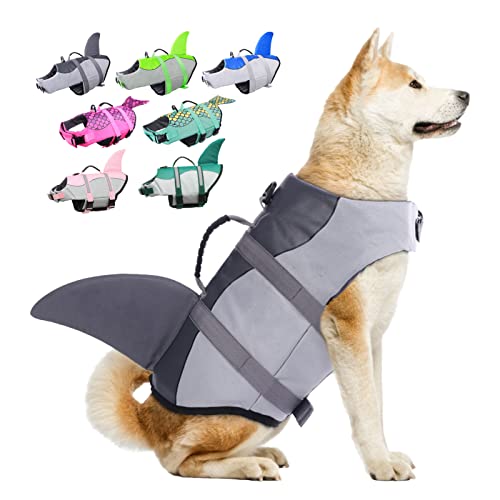 Dog Life Jackets, Ripstop Pet Floatation Life Vest for Small, Middle, Large Size Dogs, Dog Lifesaver...