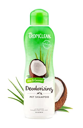 TropiClean Aloe & Coconut Deodorizing Dog Shampoo for Smelly Dogs | Odor Control Shampoo for Stinky...
