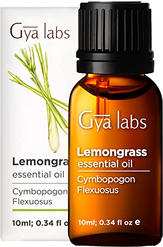 Gya Labs Lemongrass Essential Oil (10ml) - Herbaceous, Earthy & Zesty Scent