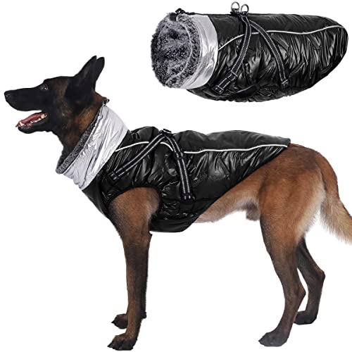 CBBPET Furry Collar Dog Cold Weather Coats&Cozy Waterproof Windproof Reversible Winter Dog...