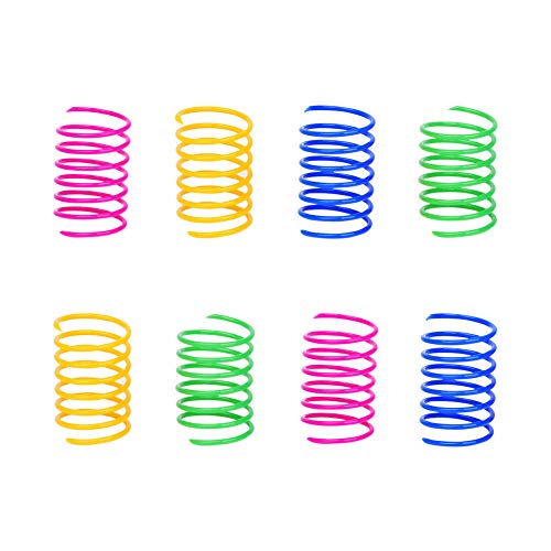 ISMARTEN Cat Spring Toy (60 Pack), Cat Kittens Toys Plastic Coil Spiral Springs for Swatting,...