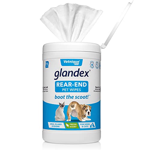 Vetnique Labs Glandex Dog Wipes for Pets Cleansing & Deodorizing Anal Gland Hygienic Wipe​s for...
