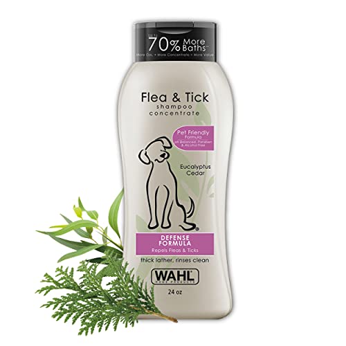 Wahl Flea & Tick Repelling Dog Shampoo for Pets – Defense Formula with Eucalyptus Cedar & Rosemary...