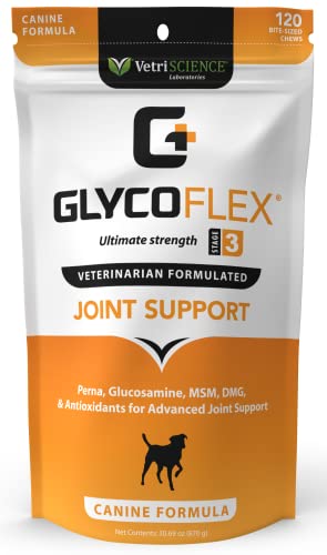 VETRISCIENCE Glycoflex 3 Clinically Proven Hip And Joint Supplement With Glucosamine For Dogs, 120...