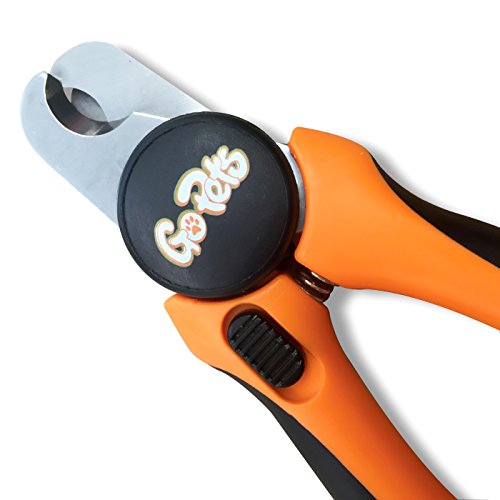 GoPets Pet Nail Clipper for Large Dogs and Cats with Nail File and Quick Sensor Safety Guard, Orange...