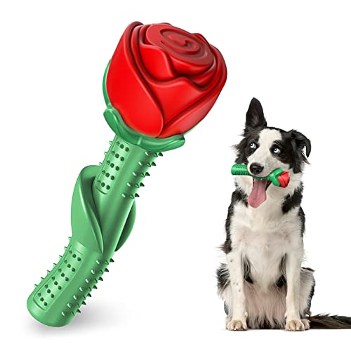 ucho Dog Chew Toys for Aggressive Chewers, Rose Dog Toys for Small Meduium Dogs, Interactive Dog...