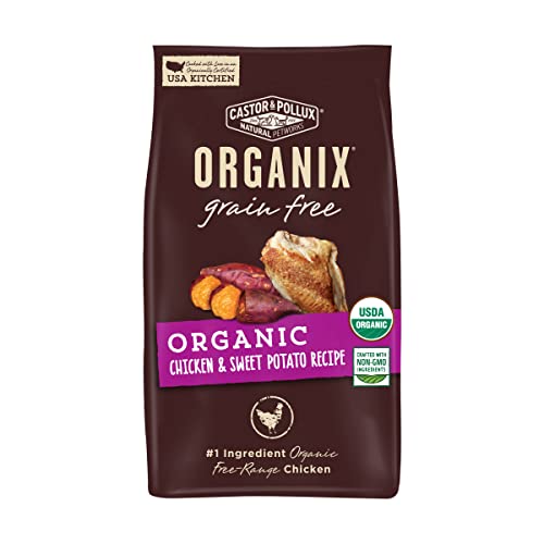 Castor and Pollux ORGANIX Grain Free Dog Food, Chicken and Sweet Potato Organic Dog Food Recipe - 18...