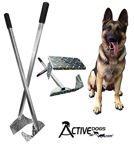 ActiveDogs Best Ever Dog Poop Scooper, Flat Style Pet Waste Removal Solid Welded Aluminum Shovel...