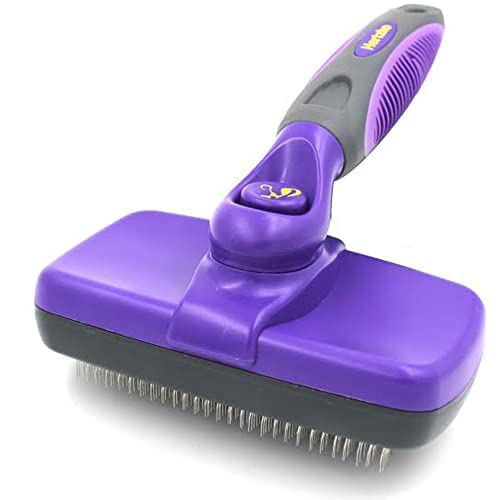 Hertzko Self-Cleaning Slicker Brush for Dogs, Cats - The Ultimate Dog Brush for Shedding Hair, Fur -...
