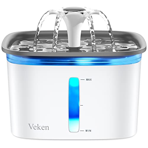 Veken 95oz/2.8L Pet Fountain, Automatic Cat Water Fountain Dog Water Dispenser with Smart Pump for...