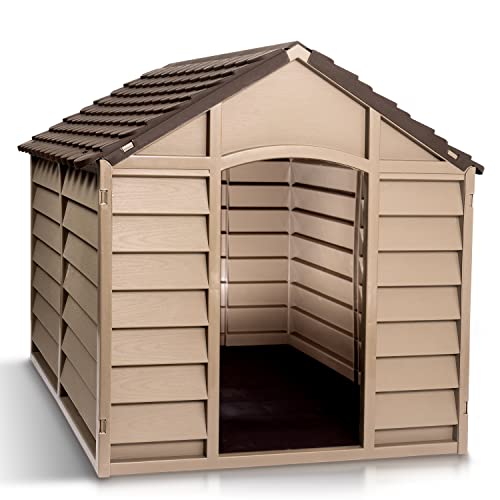 Starplast Large Dog Kennel: 1 Outdoor Plastic Pet House, Weather & Water Resistant, Easy to...