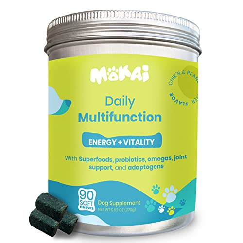 MOKAI 10 in 1 MULTIVITAMIN for Dogs | Dog Vitamins and Supplements with Superfood, Dog Probiotics...