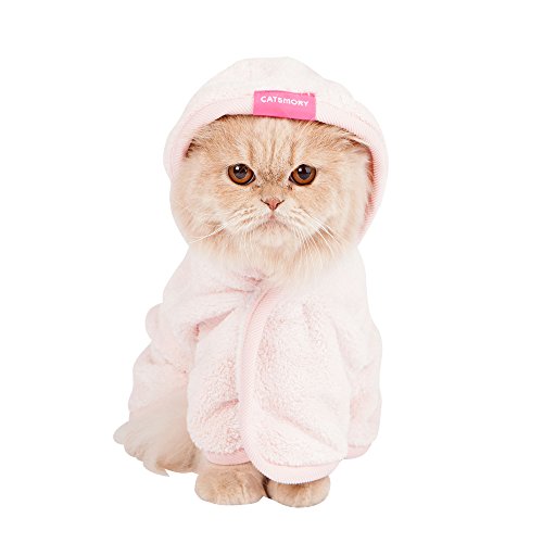 CATSMORY] Microfiber Bath Gown for Small Dog and Cat Bath Robe Towel, Quick Drying, Microfiber Towel...