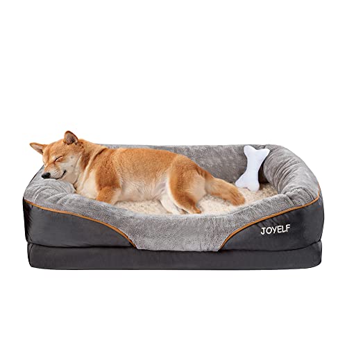 JOYELF Large Memory Foam Dog Bed, Orthopedic Dog Bed & Sofa with Removable Washable Cover and...