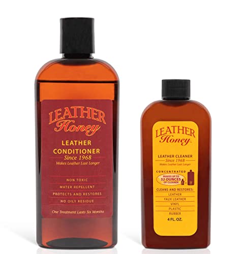 Leather Honey Complete Leather Care Kit Including 4 oz Cleaner and 8 oz Conditioner for use on...