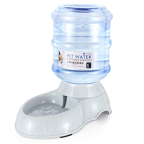 Flexzion Automatic Dog Water Bowl Dispenser for Cat Pet Animal (1 Gallon Dispener Water Jug) -...