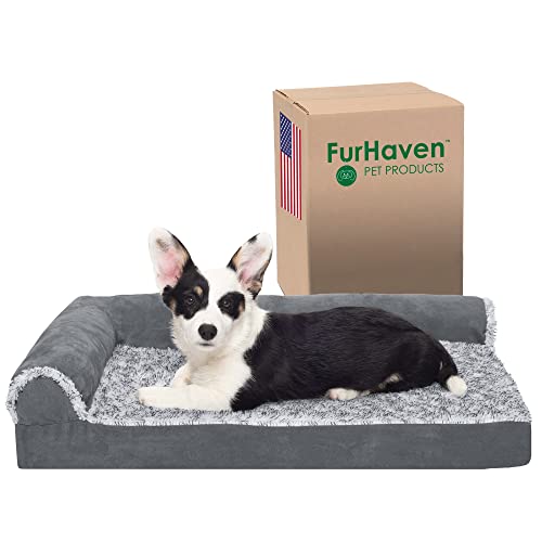 Furhaven Orthopedic Dog Bed for Medium/Small Dogs w/ Removable Bolsters & Washable Cover, For Dogs...