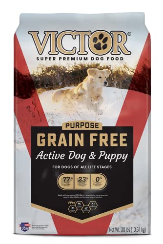 Victor Super Premium Dog Food – Grain Free Active Dog & Puppy – Dry Dog Food with 33% Protein,...