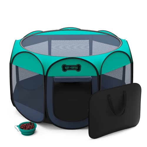 Ruff 'n Ruffus Portable Foldable Pet Playpen + Free Carrying Case + Free Travel Bowl | Available in...