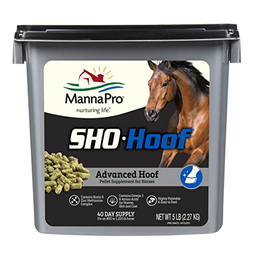 Manna Pro Sho-Hoof Supplement for Horses | Biotin and Zinc Methionine for Healthy Hooves | 5 Pounds