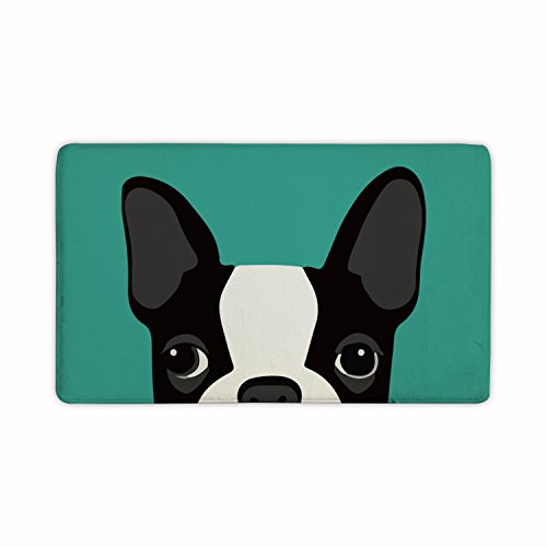 CANDY HOUSE Indoor Super Absorbs Mud Boston Terrier Doormat for Front Door Inside Floor Dirt Mats...