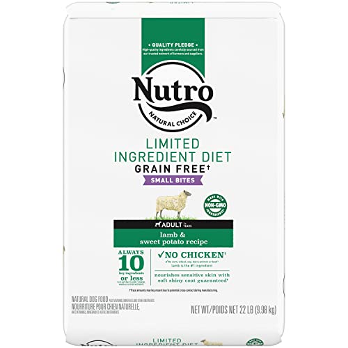 NUTRO Limited Ingredient Diet Small Bites Adult Dry Dog Food Lamb & Sweet Potato Dog Kibble, 22 lb....