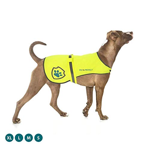 Pet & Protect Premium Dog Reflective Vest (Neon) High-Visibility Safety | Walking, Jogging, Training...