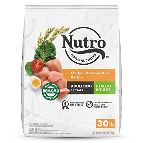 NUTRO NATURAL CHOICE Healthy Weight Adult Dry Dog Food, Chicken & Brown Rice Recipe Dog Kibble, 30...