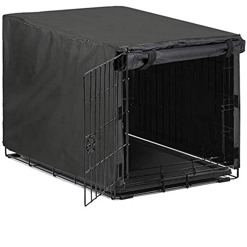 Avanigo Black Dog Crate Cover for 24 36 42 48 Inches Metal Crates Wire Dog Cage,Pet Indoor/Outdoor...