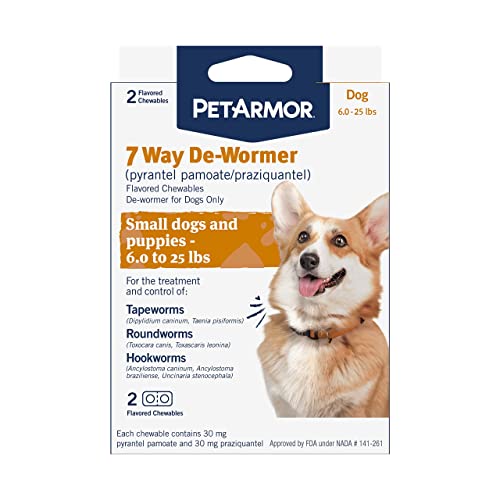 PetArmor 7 Way De-Wormer for Dogs, Oral Treatment for Tapeworm, Roundworm & Hookworm in Small Dogs &...