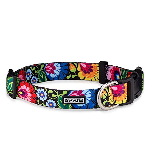 Lucky Love Dog Collars, Vivid Floral Girl or Boy Dog Collar for MediumDogs, Spring & Summer Themed...