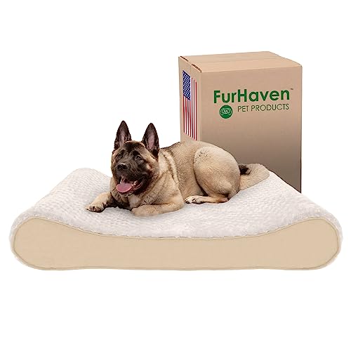 Furhaven Memory Foam Dog Bed for Large Dogs w/ Removable Washable Cover, For Dogs Up to 150 lbs -...