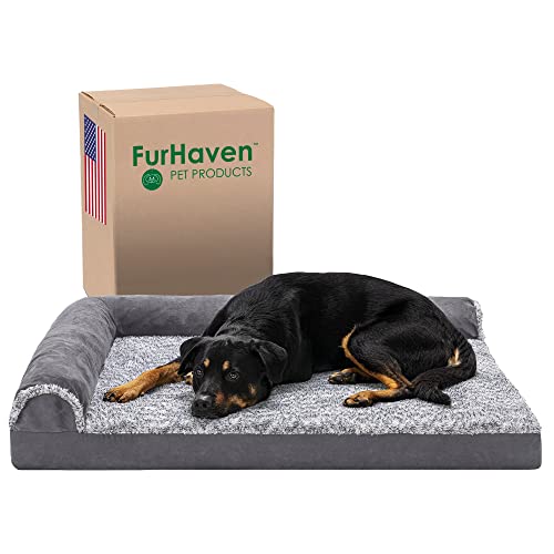 Furhaven Orthopedic Dog Bed for Large Dogs w/ Removable Bolsters & Washable Cover, For Dogs Up to 95...