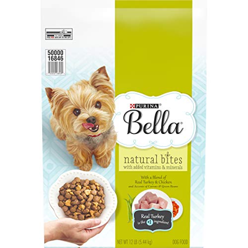 Purina Bella Natural Small Breed Dry Dog Food, Natural Bites With Real Turkey & Chicken - 12 lb. Bag