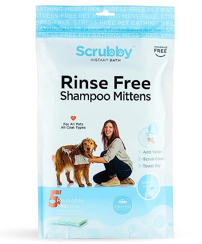 ScrubbyPet No Rinse Pet Wipes- Use Pet Bathing, Pet Grooming Pet Washing, Simple to Use,Just Lather,...