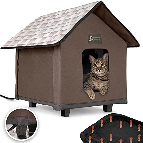 FURHOME COLLECTIVE Heated Cat Houses for Indoor Cats, Elevated, Waterproof and Insulated - A Safe...