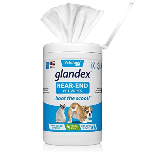 Glandex Dog Wipes for Pets Cleansing & Deodorizing Anal Gland Hygienic Wipe​s for Dogs & Cats with...