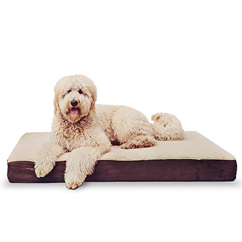 KOPEKS XL Rectangular Orthopedic Memory Foam Dog Bed - Includes Waterproof Inner Protector &...
