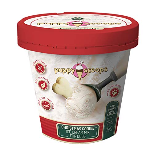 Puppy Scoops Ice Cream Mix for Dogs: Christmas Cookie - Add Water and Freeze at Home!