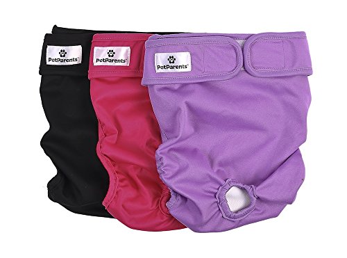 Pet Parents Washable Dog Diapers (3pack) of Durable Doggie Diapers, Premium Female Dog Diapers...