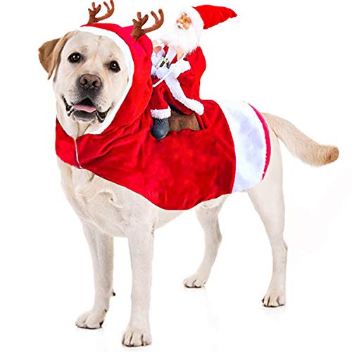 Kyerivs Dog Christmas Costume Dog Santa Claus Costume Dog Cat Christmas Holiday Outfit Pet Christmas...