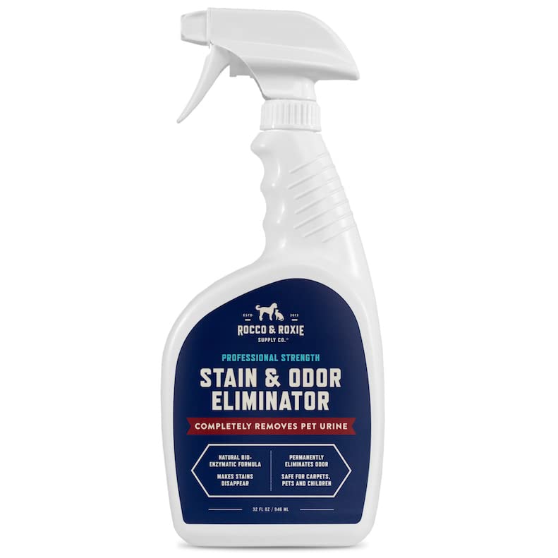 Rocco & Roxie Stain & Odor Eliminator for Strong Odor - Enzyme Pet Odor Eliminator for Home - Carpet...