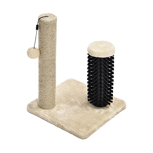 Amazon Basics Cat Scratching Post with Brush, Beige