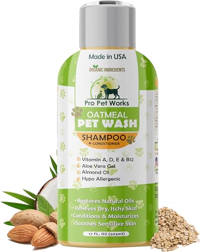Oatmeal Dog Shampoo & Conditioner 17oz-5 in 1 Plant-Based Organic Sulfate-Free Soap-Free-Tearless...