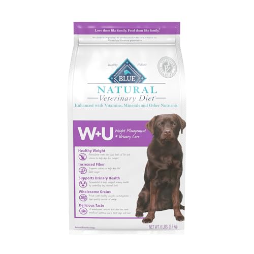 Blue Buffalo Natural Veterinary Diet W+U Weight Management + Urinary Care Dry Dog Food, Chicken 6-lb...