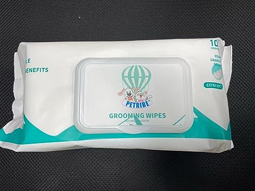 PETRIBE Large Pet Wipes for Dogs, Grooming Wipes for Dogs & Cats, Moist & Thick 100 Fresh Count