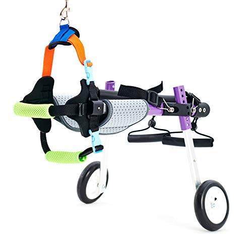 SYLPHID Adjustable Dog Wheelchair for Hind Legs Rehabilitation, for Dogs Weight 9 to 22 lbs,...