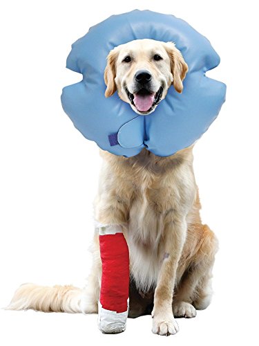 Remedy + Recovery Stay Rite Xtra Strong Inflatable Recovery Dog Collar, Large, Blue