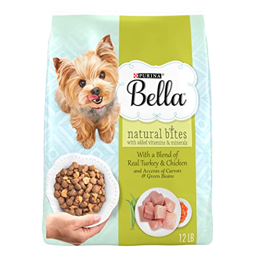 Purina Bella Natural Small Breed Dry Dog Food, Natural Bites With Real Turkey & Chicken - 12 lb. Bag