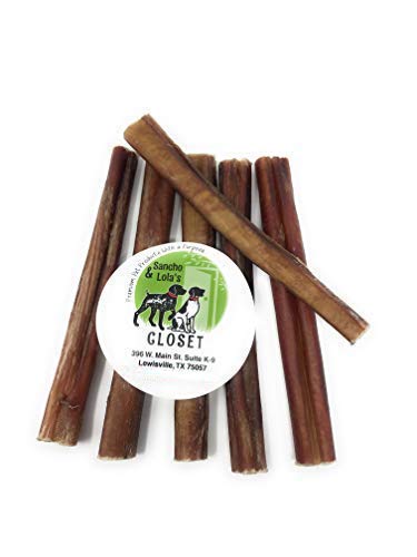 Sancho & Lola's Bully Sticks for Dogs 6-Inch Moderate Odor High-Protein Grain-Free Beef Pizzle Dog...